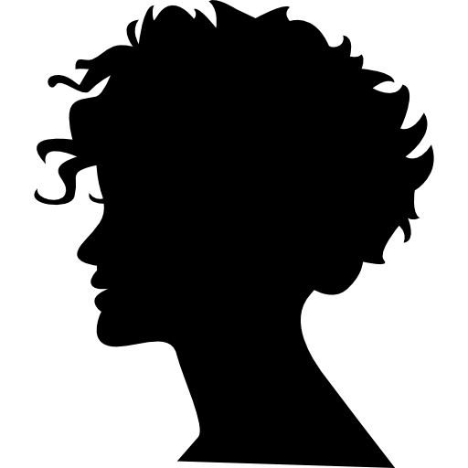 Woman head silhouette with short hair